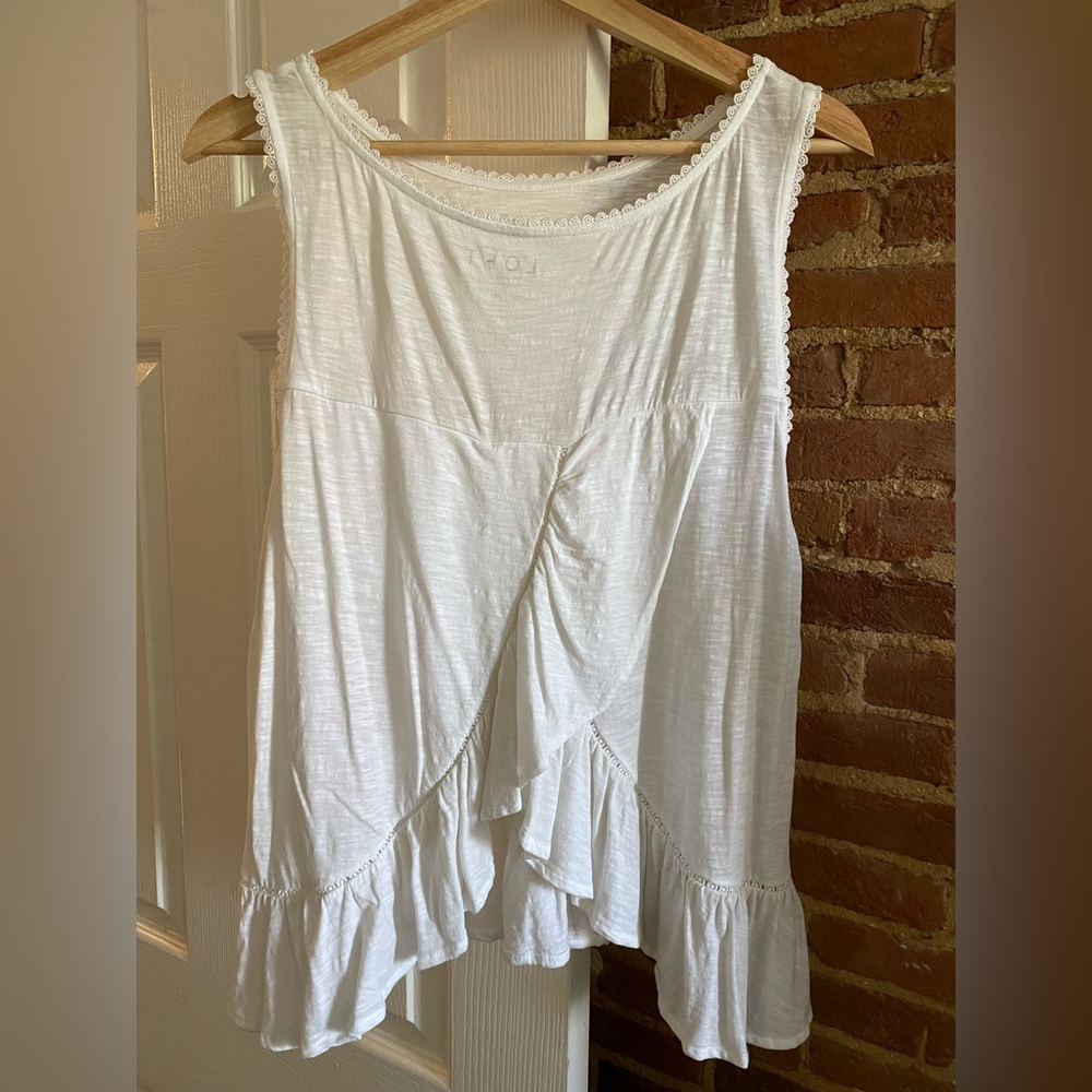Loft Lace Trim Tulip Back Tank Top